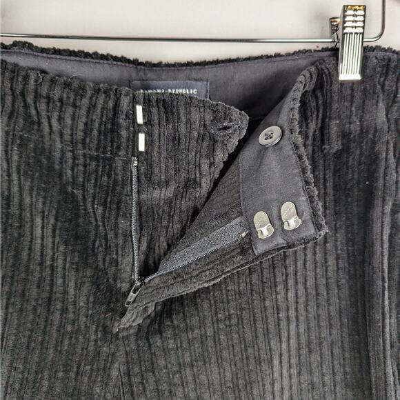 Vintage Y2K Banana Republic Black Velvet Ribbed Stretch Bootcut Pants Size 10 - Picture 3 of 8